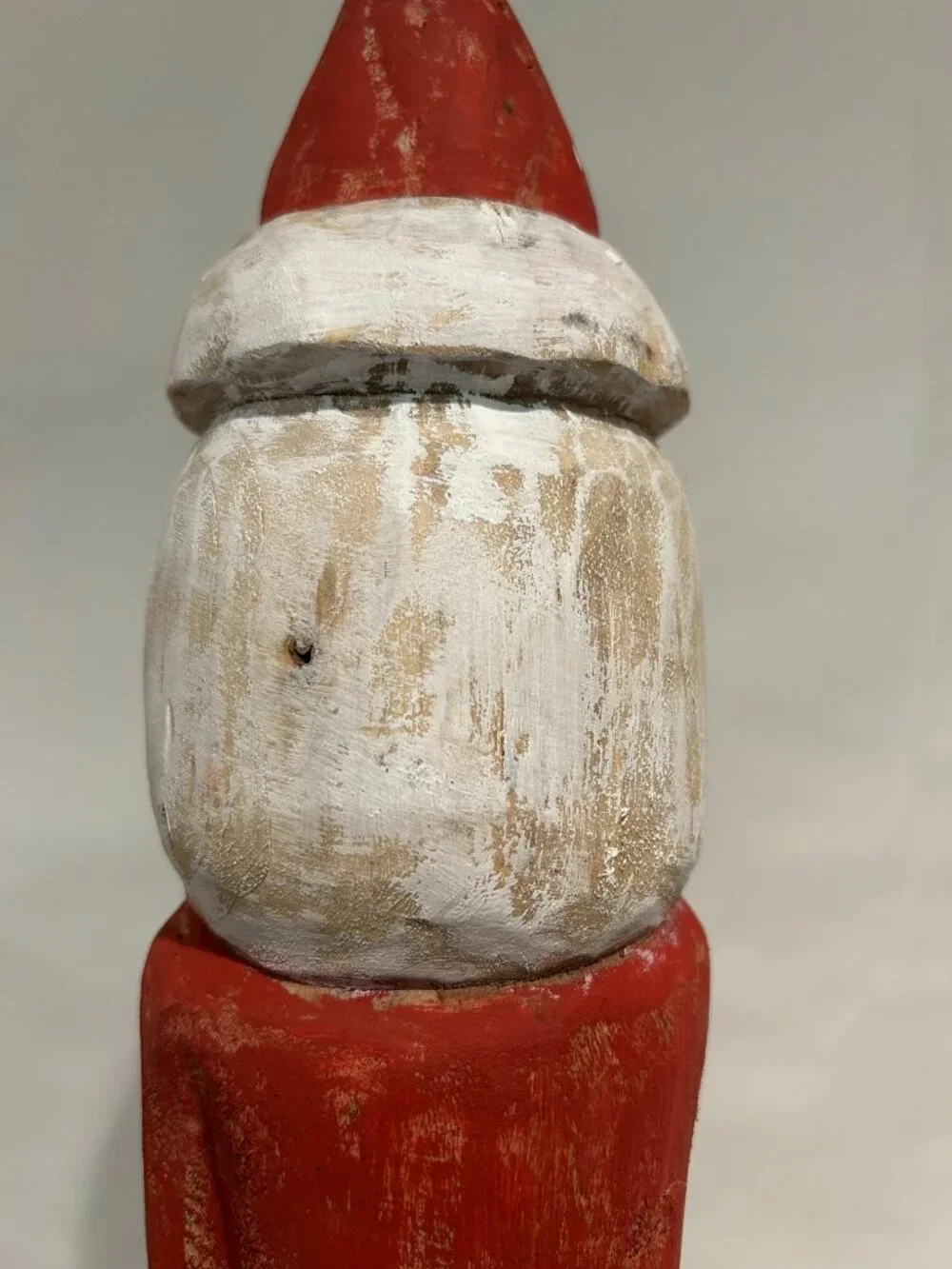 NWT Hand-carved, solid mango wood Christmas Santa figurine